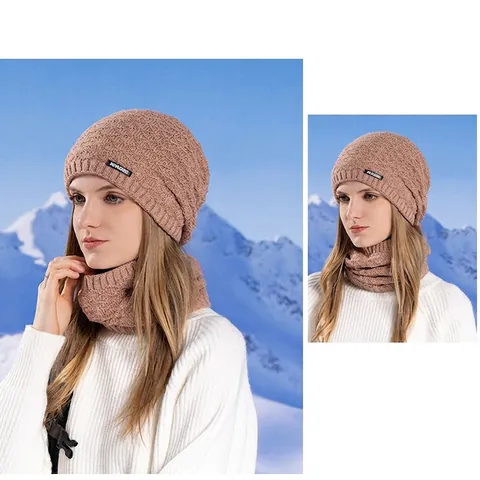 Winterliche Strickmütze Und Halswärmer Schal Aus Acryl Mit Fleecefutter Winddicht Warm Für Draußen