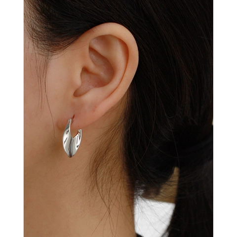 925 Sterling Silber Ohrringe Unregelmäßig Geometrisch Poliert Abstrakt Blattform Huggie Hoop Mode Schmuck Für Damen