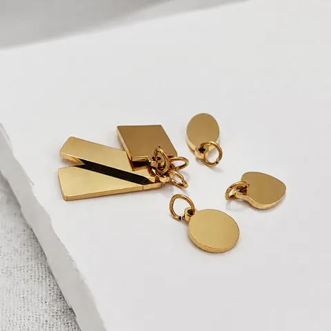 Stainless Steel Blank Pendant Tags For DIY Jewelry Making Personalized Engravable Necklace Bracelet Charms Minimalist Fashion Accessories For Women