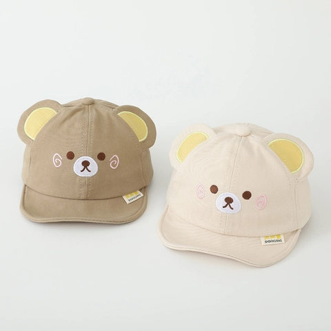 Casquette De Baseball Pour Bébé En Coton Bord Souple Oreilles D'ours Broderie Dessin Animé Chapeau De Soleil Respirant