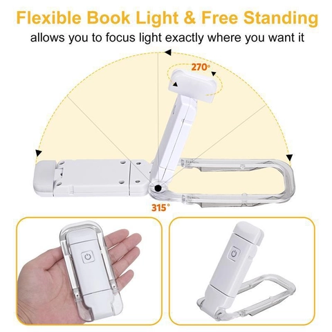 Mini LED Book Light USB Rechargeable Clip On Flexible Reading Lamp Eye Protection Portable Folding Night Light For Bed Reading