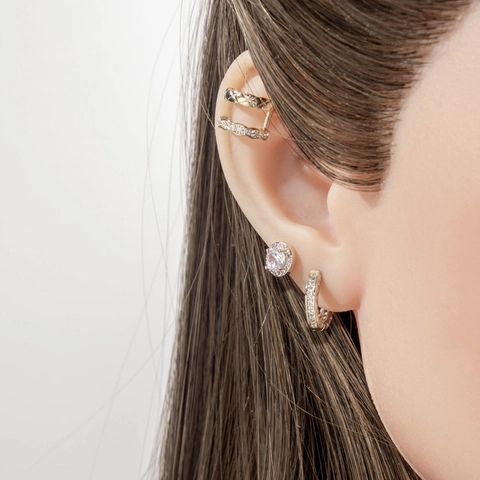 Titanium Staal Koper Zirkoon Oorkraakbeen Studs Piercing Sieraden Vintage Verguld Hart Zon Ster Voor Vrouwen