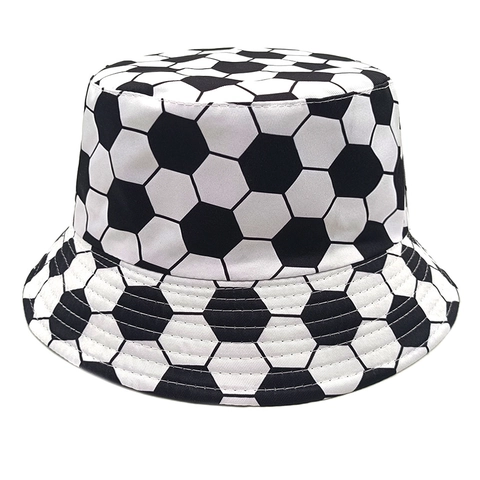 Fischerhut Mit Fußballmuster Polyester Sonnenschutz Hut Für Outdoor Sport Sommer Reisen Herren Damen