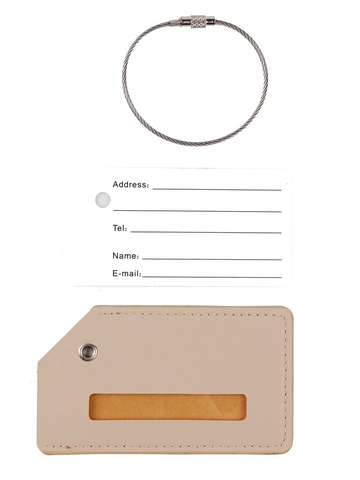 Luggage Tag PU Leather With Stainless Steel Wire Loop Plane Pattern Privacy ID Name Label Travel Bag Accessory