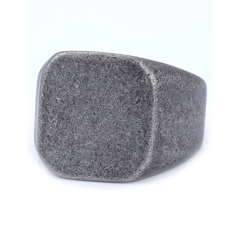 Anello Da Sigillo Uomo In Acciaio Inossidabile Finitura Lucida Faccia Quadrata Design Minimalista Gioielli Punk Biker