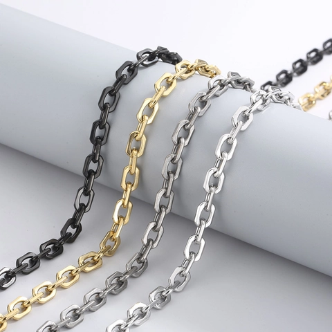 Joyas De Collar Y Pulsera De Cadena Geométrica De Acero Inoxidable Minimalista Para Hombres Mujeres Unisex