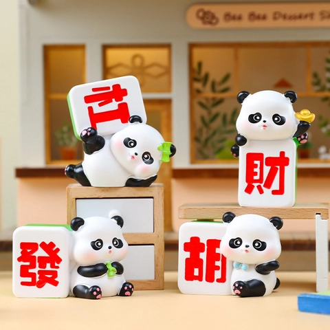 Figuras De Panda Mahjong De Resina Lindos Adornos Decoración Escritorio Creativa Animales Dibujos Animados Regalo Hogar Oficina
