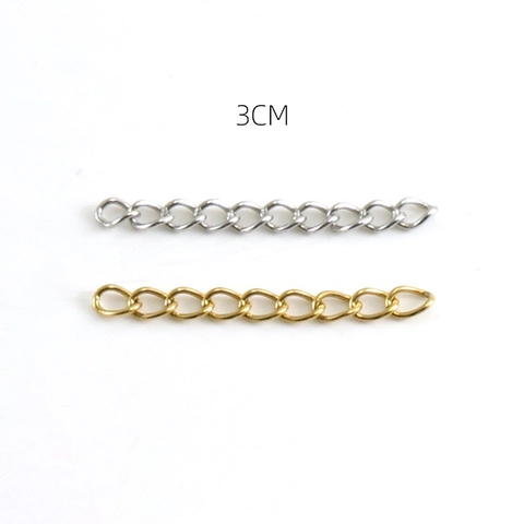 Stainless Steel Necklace Extension Chains Vacuum Plated Adjustable Bracelet Extender With Water Drop Dangle Tail Tag For Jewelry Making