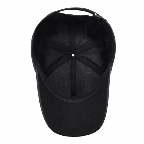 Men Baseball Cap Herringbone Texture Sun Protection Adjustable Metal Label Outdoor Casual Sport Hat