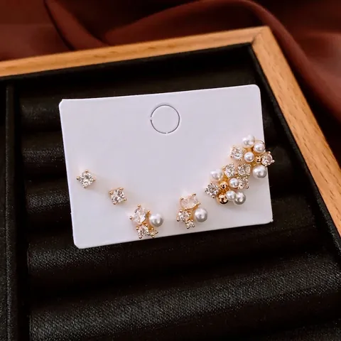 Pendientes De Perla Artificial Flor Circón Con Poste De Plata De Ley 925 Cobre Chapado En Oro Floral Elegante Joyas Para Mujeres