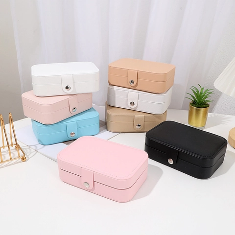 Portable PU Leather Jewelry Storage Box For Earrings Rings Necklaces Traveling Jewelry Organizer Multi-Compartment Case