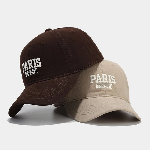 Cappello Da Baseball In Cotone Con Ricamo Parigi Regolabile Retro Casual Sportivo Protezione Solare Unisex