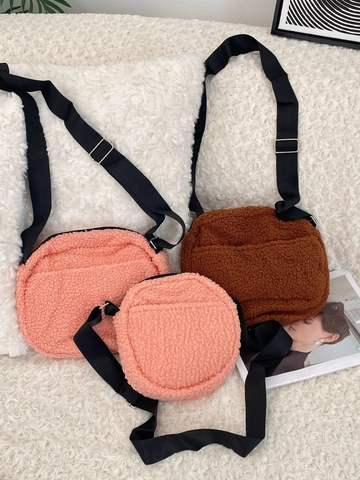 Borsa A Tracolla In Peluche Di Lana D'Agnello Tracolla Regolabile Piccola Borsa A Spalla Invernale Per Donne Ragazze