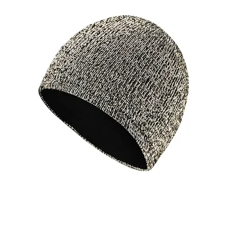 Winter Beanie Hat Reflective Yarn Acrylic Fleece Lined Warm Night Safety Outdoor Running Cycling For Men Women