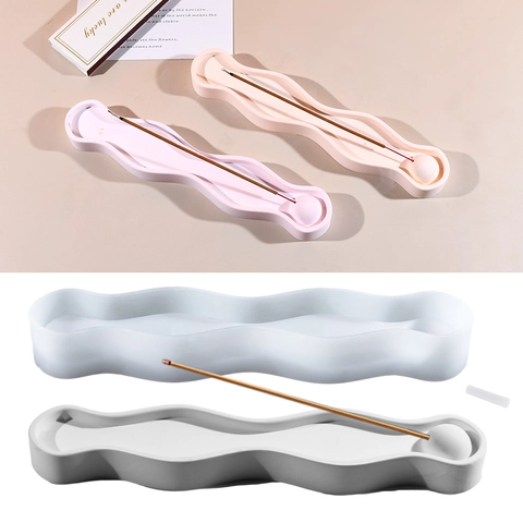 Wellenform Räucherstäbchenhalter Silikonform DIY Harzguss Gips Heimdekoration Modern Minimalistisches Zen Ornament Handgefertigt