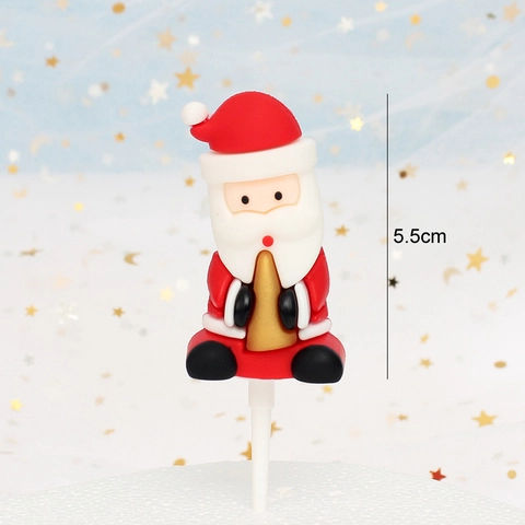 Decoraciones Para Pasteles De Navidad Papá Noel Reno Árbol De Navidad Decoraciones De PVC Blando Adornos De Fiesta