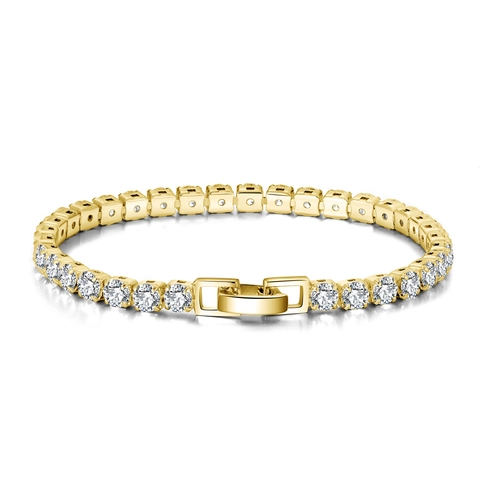 925 Sterling Silver Tennis Bracelet With Round Cubic Zirconia Elegant Wedding Party Jewelry For Women