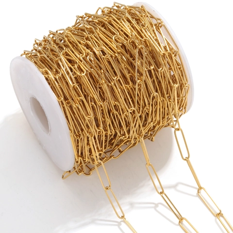 Edelstahl Büroklammer Gliederkette Ovale Ketten Für DIY Schmuckherstellung Halsketten Armbänder Zubehör