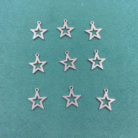 Hollow Star Pentagram Pendants Stainless Steel DIY Jewelry Making Findings For Necklace Earring Accessory