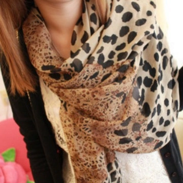 Luipaardprint Sjaal Chiffon Lichtgewicht Lange Omslagdoek Voor Dames Mode Sexy Zacht Doorschijnend Accessoire