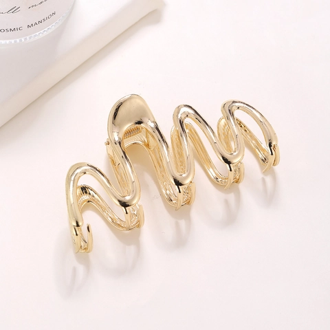 Molletta Per Capelli Forma Serpente In Metallo Grande Clip A Squalo Ondulata Accessorio Capelli Donna Elegante