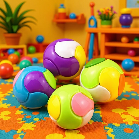 DIY Montage Intelligenz Ball Kunststoff 3D Puzzle Kugel Lernspielzeug Für Kinder Gashapon Partytüten Geschenk Bunt