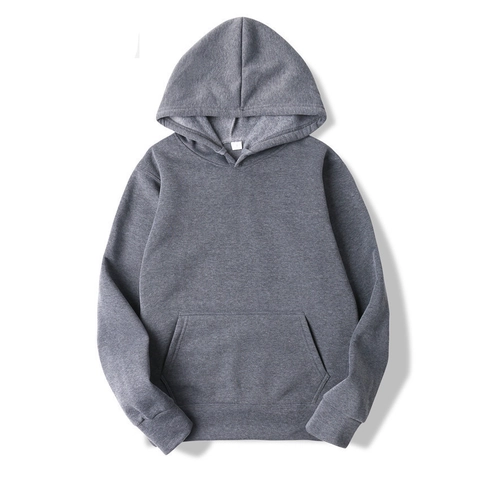 Men's Loose Fleece Lined Hooded Sweatshirt Solid Color Long Sleeve Pullover Sports Hoodie Casual Warm Top