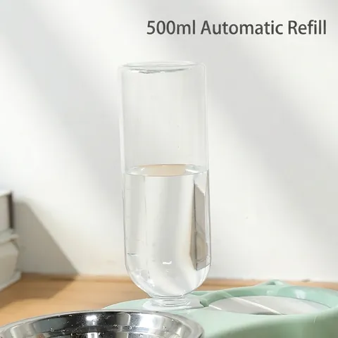 Automatischer Futterspender Wasserspender Integriert Edelstahl PP Kunststoff Schwerkraft Nachfüllung Katze Hund Fütterungsstation