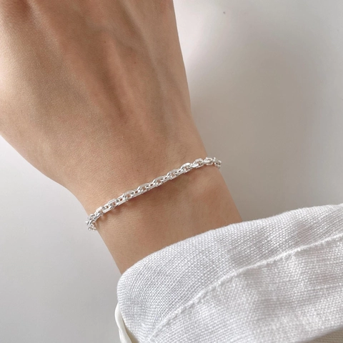 Bracciale A Catena Minimalista In Argento Sterling 925 Gioielli Raffinati Lucidati Da Donna