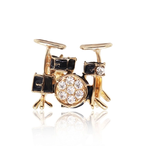 Spilla Strumento Musicale Bicicletta Lega Strass Smalto Retro Creativo Accessorio Gioielli Unisex