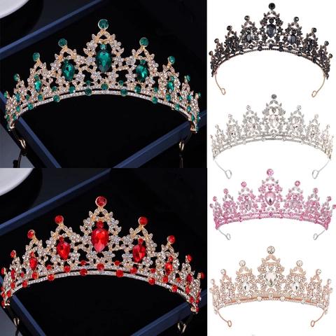 Barock Vintage Luxus Kristall Strass Braut Diadem Krone Schmuck Für Damen Mädchen Hochzeit Geburtstag Party Prinzessin Haarschmuck