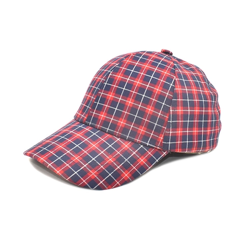 Plaid Baseball Cap Checkered Pattern Polyester Curved Brim Adjustable Sun Protection Outdoor Unisex Trend Hat