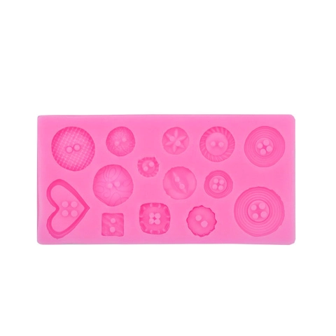 Button Shapes Silicone Mold For Fondant Cake Decoration Resin Clay DIY Craft Baking Tools