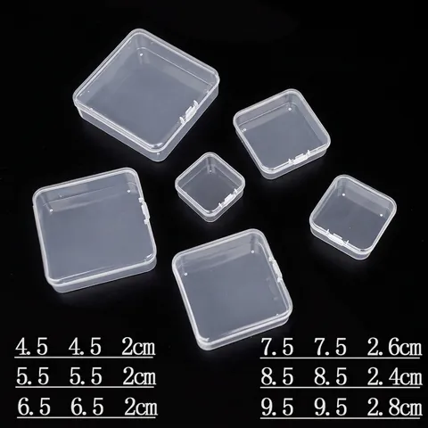 Clear Plastic Storage Container Transparent Organizer Case With Flip Lid For Jewelry Craft Pill Electronic Accessories