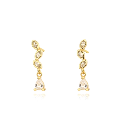 Hangende Oorbellen Met 925 Sterling Zilveren Oorsteker Marquise Zirconia Waterdruppel Peer Vorm Chic Sprankelend Voor Dames