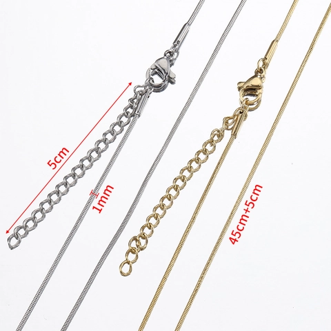 Collana A Catena Di Serpente Tonda In Acciaio Inossidabile Minimalista Catena Sottile Per Clavicola Con Chiusura A Moschettone Ed Estensione Per Donna