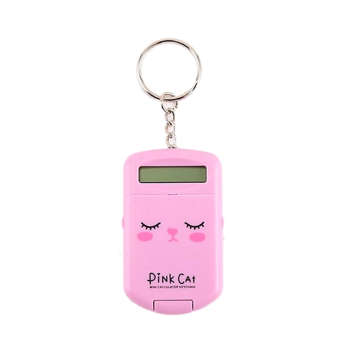 Mini Draagbare Rekenmachine Sleutelhanger Cartoon Schattig Flip Cover Elektronische Kantoorbenodigdheden