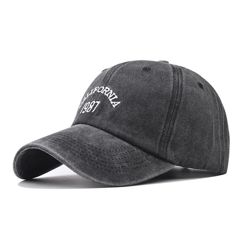 Cappellino Da Baseball In Cotone Lavato Retrò California 1987 Ricamo Distressed Vintage Dad Hat Regolabile Unisex