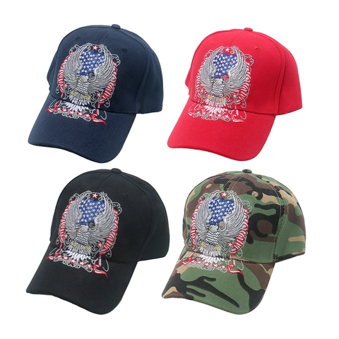 Adler Stickerei Baseballkappe Acryl Sonnenschutz Verstellbar Hip Hop Punk Streetwear Outdoor Hut Für Herren