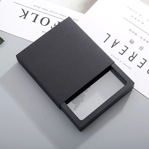 3D Floating Jewelry Display Box PE Film Suspended Packaging Case Transparent Ring Necklace Earring Storage Anti Oxidation Frame