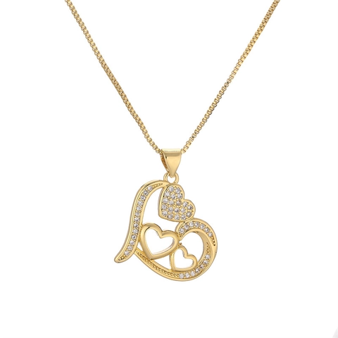 Herz Liebe Mond Hase Anhänger Halskette Kupfer Mikro Pave Zirkon Box Kette Mode Schmuck Für Damen