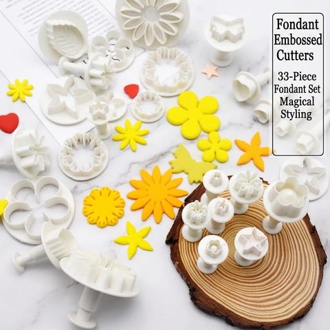 Stampi Per Fondente Tagliapasta A Stantuffo Plastica Alimentare Forme Fiori Cuore Farfalla Stella Strumenti Decorazione Torte
