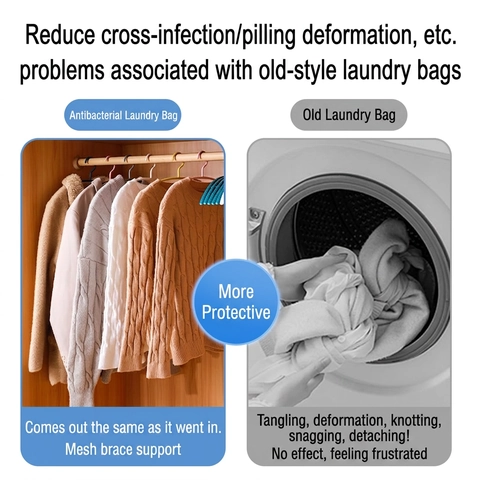 Honeycomb Mesh Laundry Bag Durable Polyester Washing Machine Protective Net Zippered Antibacterial Clothes Care Home Use
