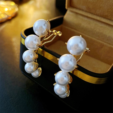 Vintage Kunstperlen Ear Climber Mit 925er Sterling Silber Ohrstecker Elegante Kupfer Ohrringe Für Damen