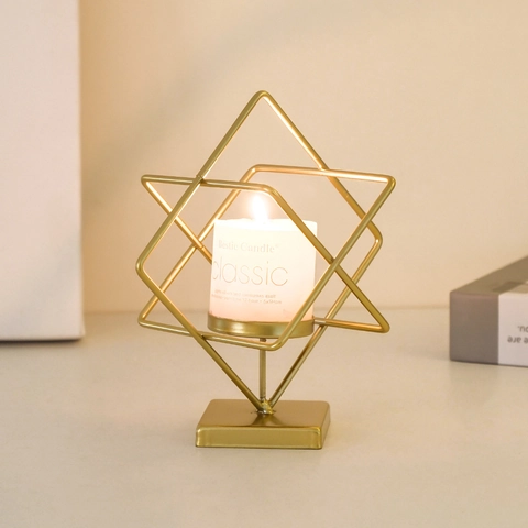 Geometric Metal Candle Holder Iron Nordic Style Desktop Decor For Romantic Candlelight Dinner Wedding Home