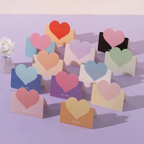 Tarjeta de Felicitación con Forma de Corazón Cartulina Boda San Valentín Regalo Multicolor Mejores Deseos Decorativa Papelería