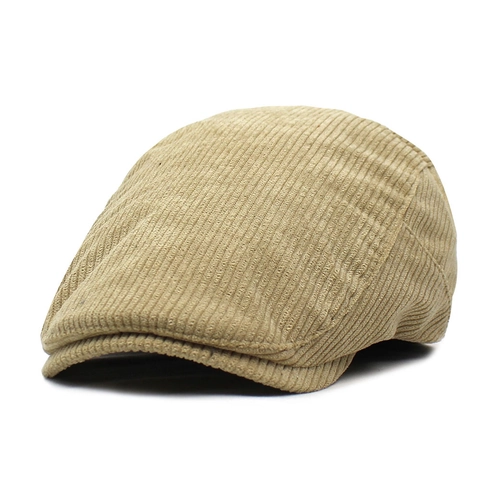 Vintage Corduroy Newsboy Cap For Men Women Solid Color Cotton Beret Hat Retro Adjustable Forward Hat Flat Cap Outdoor Casual Sun Hat
