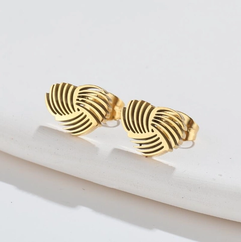 Pendientes De Corazón De Acero Inoxidable Geométrico Espiral Hueco Torbellino Joyería Para Mujer Moda Minimalista