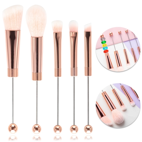 Brochas De Maquillaje DIY Con Cuentas Metal Profesional Fibra Sintética Base Polvo Sombra De Ojos Herramientas