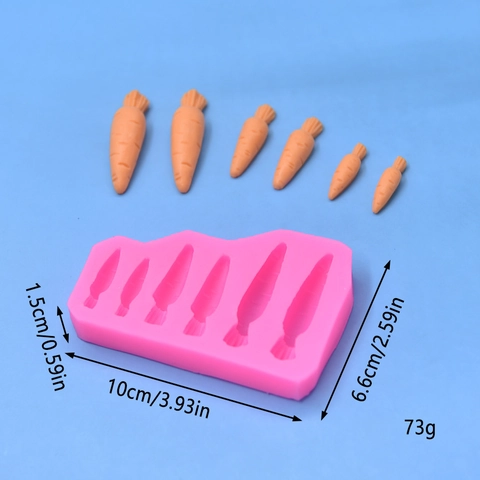 Carrot Shaped Silicone Mold For DIY Baking Fondant Chocolate Mousse Cake Decoration Pink